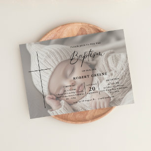 Invitation Image superposition Script Genre Baptême neutre