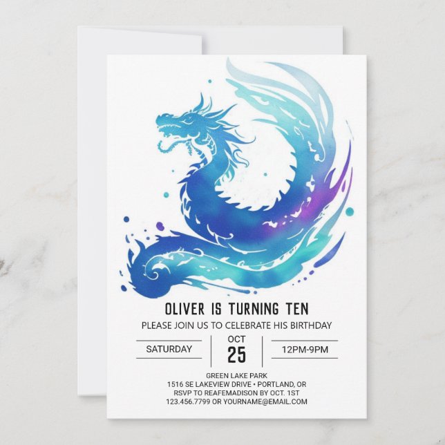 Invitation Imaginaire Aventure Dragon Anniversaire (Devant)