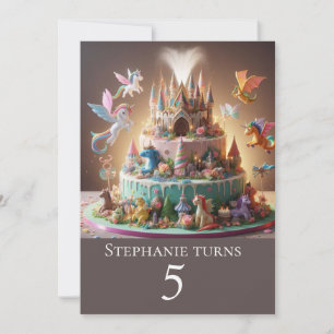 INVITATION IMAGINAIRE CHÂTEAU DRAGONS & UNICORNES ANNIVERSAIR