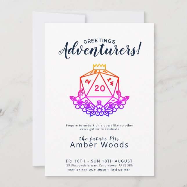Invitation Imaginaire / D&D Bachelorette Party (Devant)
