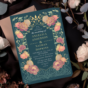 Invitation Imaginaire Enchantée jardin floral mariage