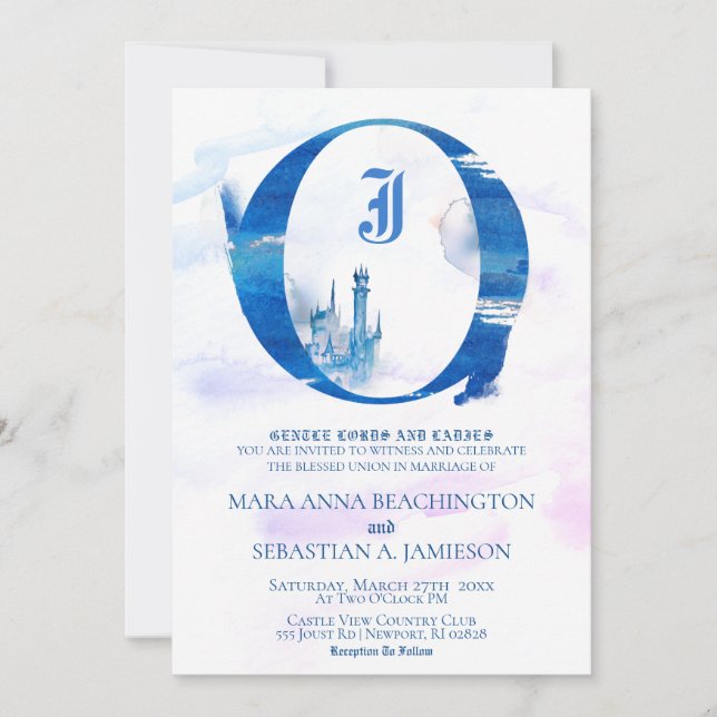Invitation *~* Imaginaire Fairy Tale Medieval Castle Mariage (Devant)
