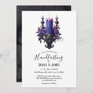 Invitation Imaginaire gothique Violet foncé Candelabra Handfa