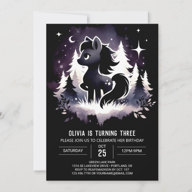 Invitation Imaginaire Jungle Cheval Anniversaire (Devant)