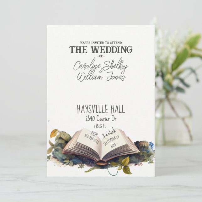 Invitation Imaginaire Livre Fairytale Whimsical Magique Uniqu (Debout devant)