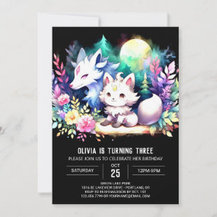 Invitation Imaginaire Loup adorable Anniversaire