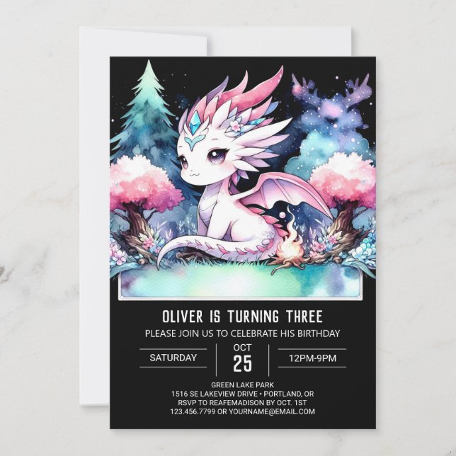 Invitation Imaginaire lunatique Dragon Anniversaire (Devant)