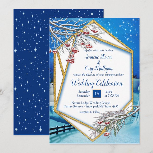 Invitation Imaginaire Mariage d'hiver (Devant / Derrière)