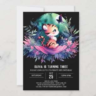 Invitation Imaginaire Tigre adorable Anniversaire