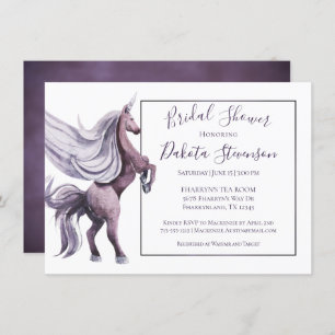 Invitation Imaginaire Unicorn   Douche Magique couleur violet