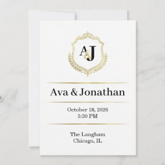 Invitation Imperial Luxe Wedding Invitation-Monogram Elegance