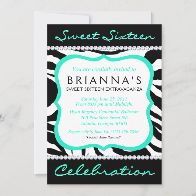 Invitation impertinent de sweet sixteen (Devant)