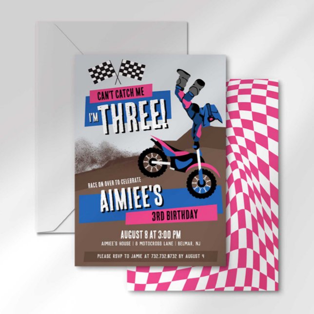 Invitation Impossible de m'attraper, j'ai trois ans, annivers (Créateur téléchargé)