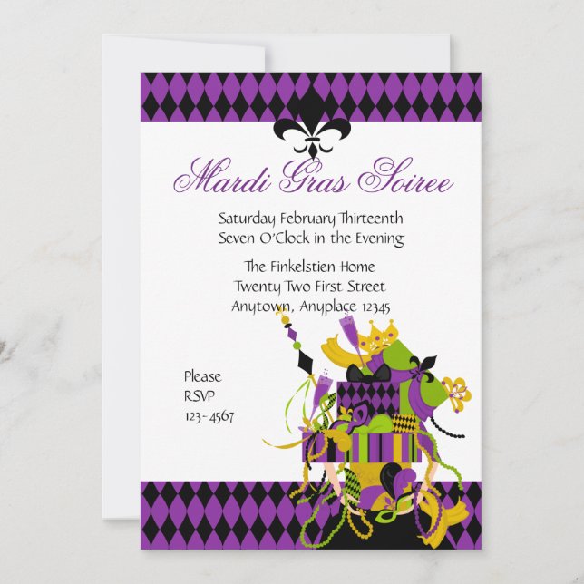 Invitation Impossible Mardi Gras Stack (Devant)