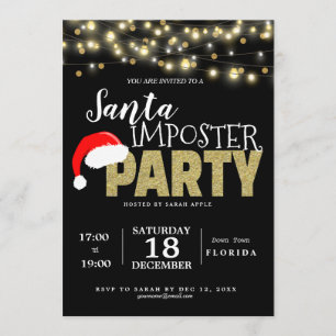 Invitation Imposteur de Père Noël, tenue de Noël