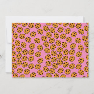 Invitation impression biscuit sur papier d'emballage rose