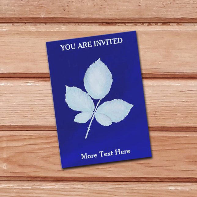 Invitation Impression Cyanotype de feuilles de ronce (Créateur téléchargé)