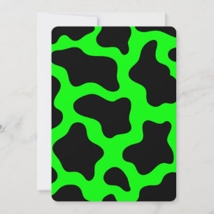 Invitation impression de vache vert acide Halloween
