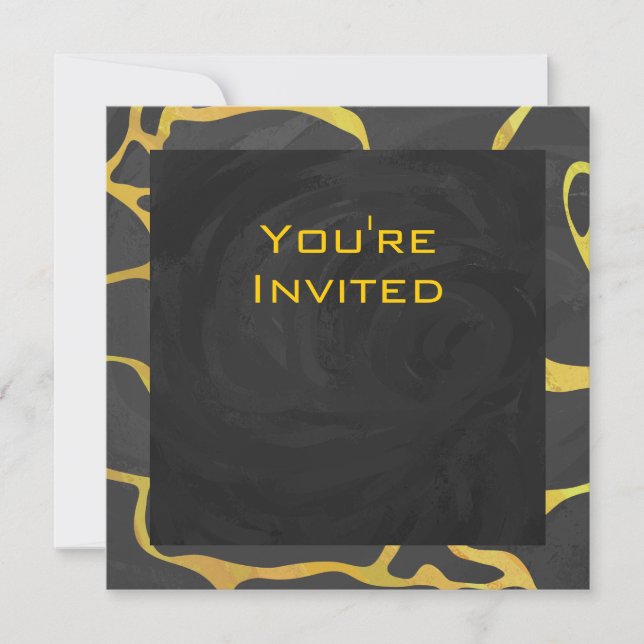Invitation Impression Giraffe noir et jaune (Devant)