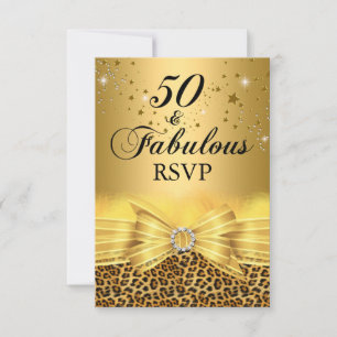 Invitation Impression léopard & noeud 50 & Fabuleux Réponse d