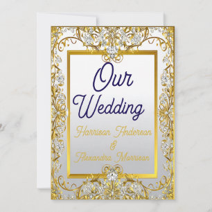 Invitation Impression sur toile pour mariage Crème & Or – Cad