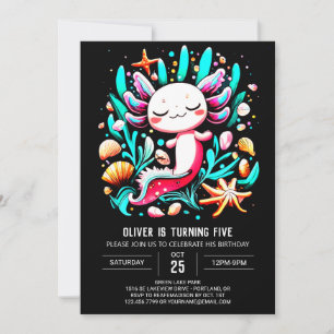 Invitation Imprimable Axolotl coloré Anniversaire