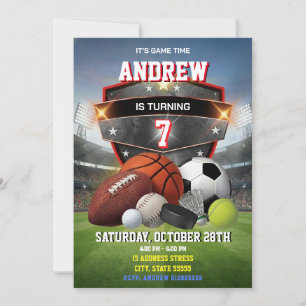 Invitation imprimable d'anniversaire de sport pers