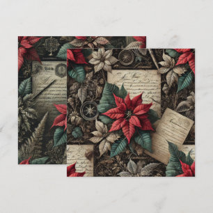 Invitation Imprimable Dark Academia Poinsettia papeterie