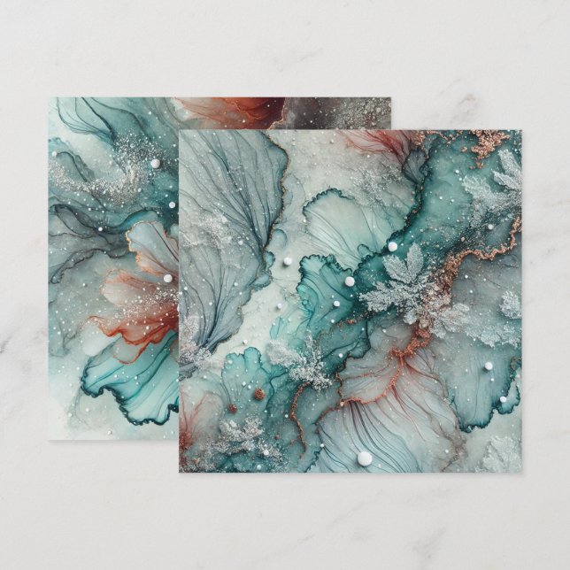 Invitation Imprimable Frosty Automne Alcool Encre papier (Devant / Derrière)