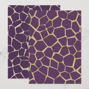 Invitation Imprimable Giraffe violet et or