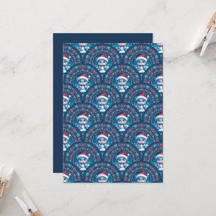 Invitation Imprimable Kawaii Ours de Noël Échelle Mandala Déc