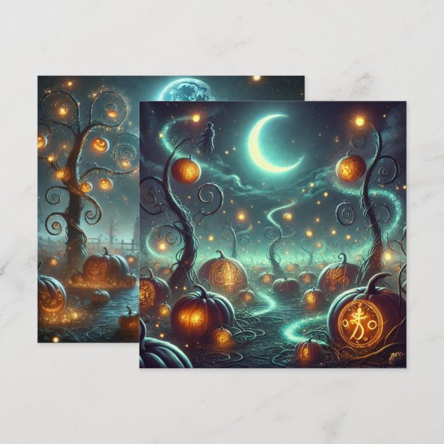 Invitation Imprimable Livre de Citrouilles Whimsigoth de l'au (Devant / Derrière)