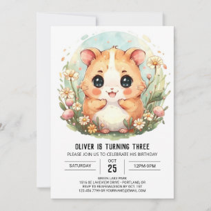Invitation Imprimable Mignonne Hamster Anniversaire