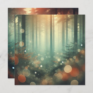 Invitation Imprimable Misty Autumnal Forest Bokeh Scrapbook