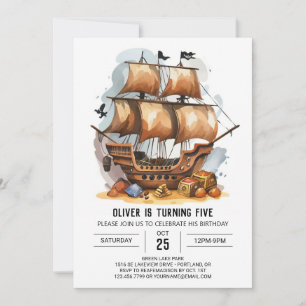 Invitation Imprimable Nautique Fun Pirate Anniversaire