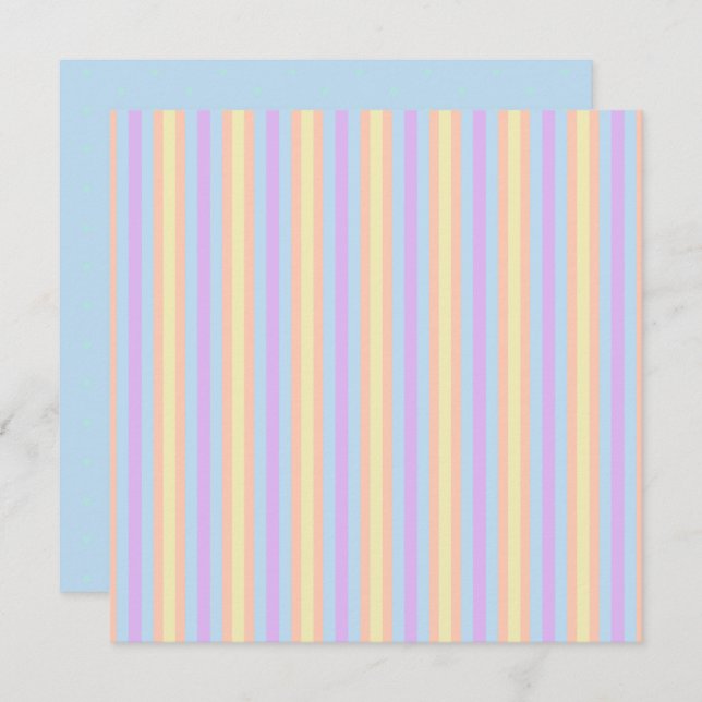 Invitation Imprimable Pastel Rainbow Spots & Stripes Scrapboo (Devant / Derrière)