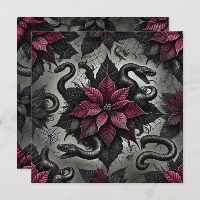 Invitation Imprimable Poinséttia Blooms Scrapbook (Devant / Derrière)