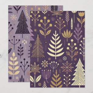 Invitation Imprimable Purple & Or Nature scandinave