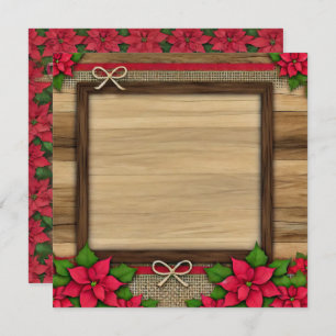 Invitation Imprimable Rustique Poinsettia Frame