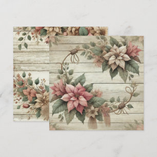 Invitation Imprimable Shabby Chic Poinsettia Garland