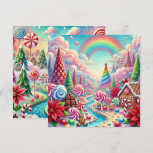 Invitation Imprimable Whimsical Poinsettia Candyland