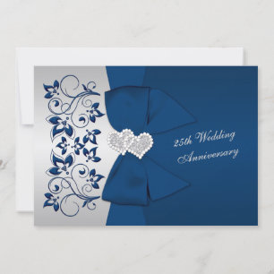 Invitation IMPRIMÉ 25e anniversaire de la florale argentée de