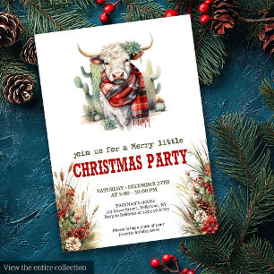 Invitation Imprimé de fête de Noël à la ferme rouge vert 