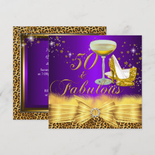 Invitation Imprimé léopard et talons hauts Violet 50 & Fabule