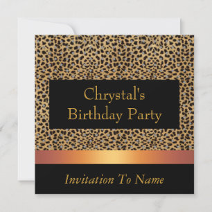 Invitation Imprimé Léopard Invitation Fête d'Anniv