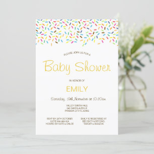 Invitation imprimée à Baby shower rayé modifiable