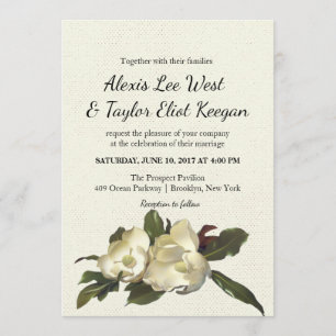 Invitation In Love - Vintage Magnolia Grandiflora Mariage