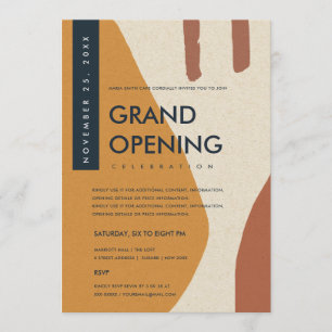 INVITATION INAUGURATION GRANDIOSE ART ABSTRAIT MODERNE ROUILL