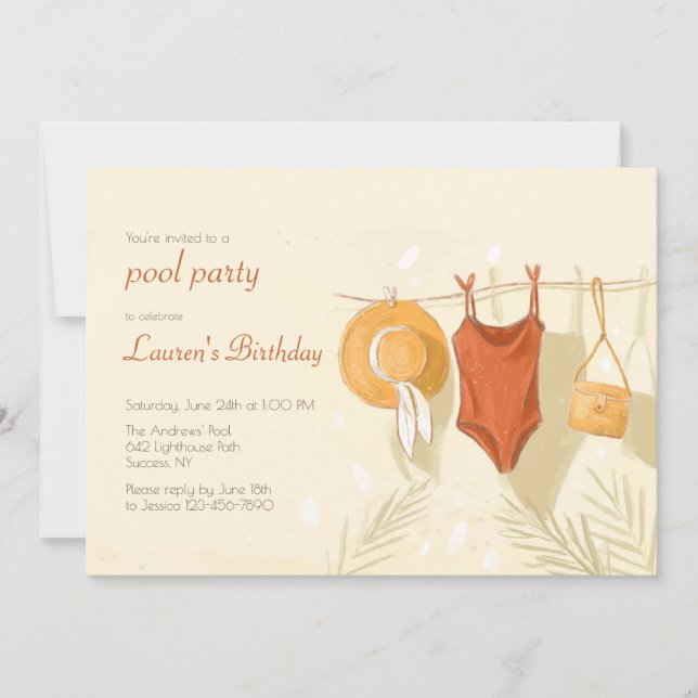 Invitation Incontestablement Summer Pool Party (Devant)