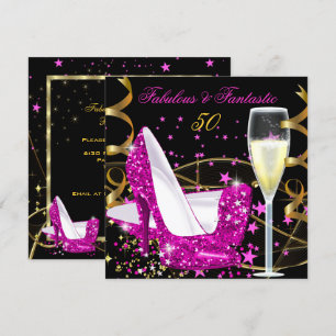 Invitation Incroyables 50 Fantastiques Talons Hauts Roses Dor